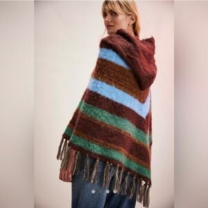 Free People Multicolor Striped Poncho